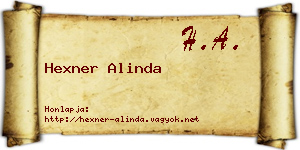 Hexner Alinda névjegykártya